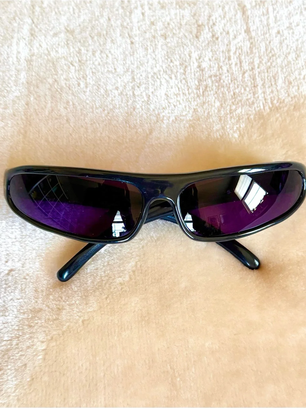 Vintage 90’s Black Matrix Sunglasses With Purple Frames